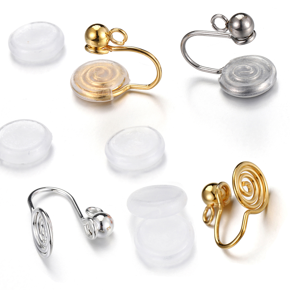 Body Jewellery - 10pcs Stainless Steel Ear Clips Spiral