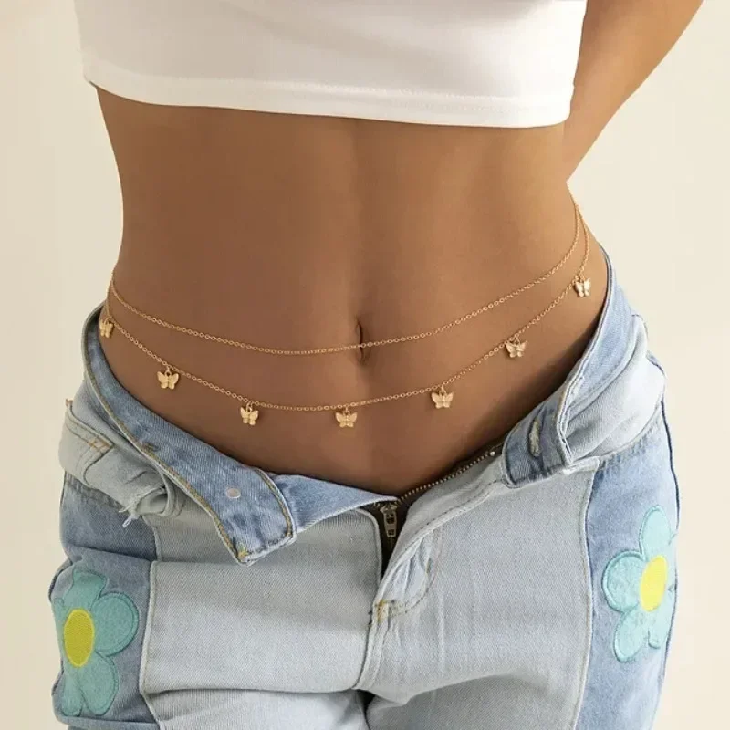 Body Jewellery - New Charm Sexy Double Layer Butterfly
