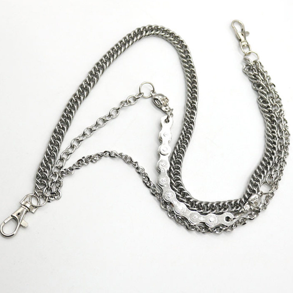 Body Jewelry Ideas - 1Pcs Men's Silver Skull Pants Chain
