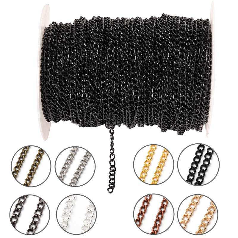Body Jewelry Underwear - 2Meters 2.5/3.5/4.5mm Metal Flat Oval Extension