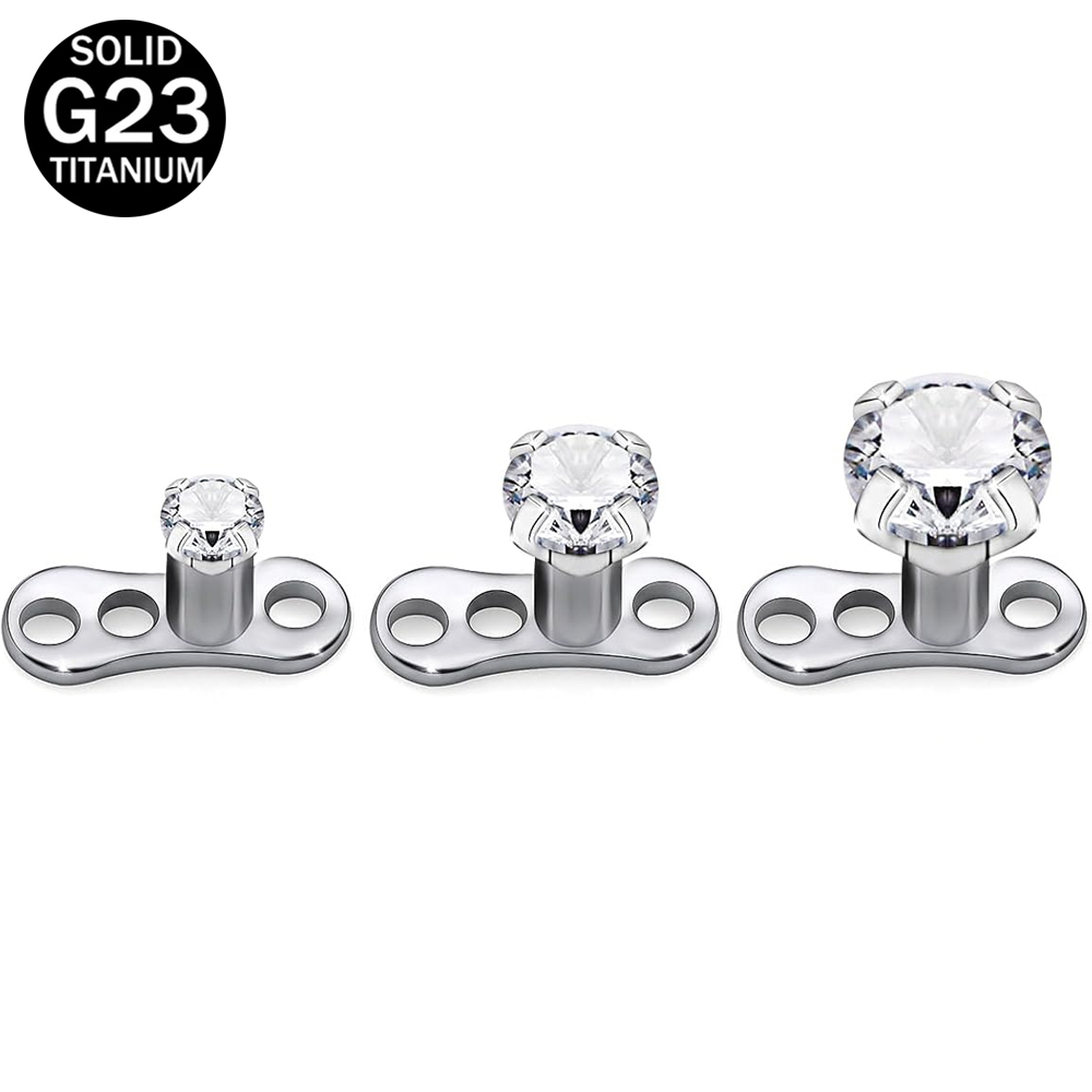 Body Jewelry Implant Grade - 14G G23 Titanium Dermal Piercing Jewelry