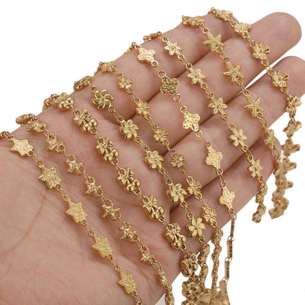 1Meter Stainless Steel Flower  - Body Jewelry Necklace ulasan dan harga