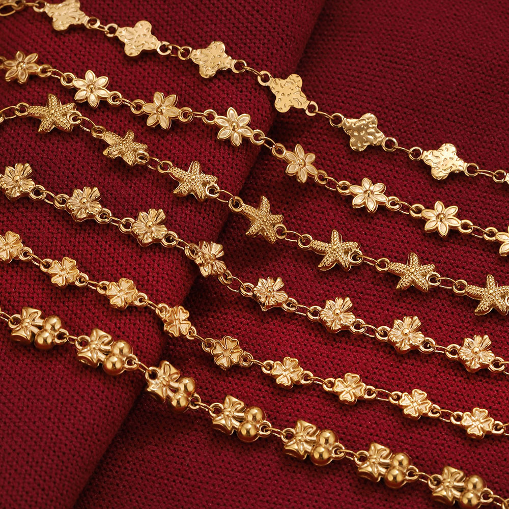 1Meter Stainless Steel Flower  - Body Jewelry Necklace ulasan dan harga