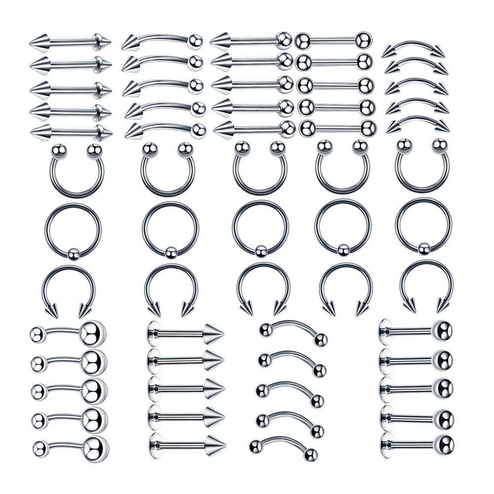 60Pcs Women Nose Ring Set Stai - Body Jewelry Ideas ulasan dan harga