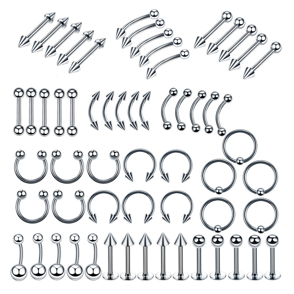 60Pcs Women Nose Ring Set Stai - Body Jewelry Ideas ulasan dan harga