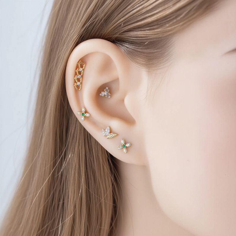 1PC G23 Titanium16G Flower CZ  - Body Jewelry Implant Grade ulasan dan harga