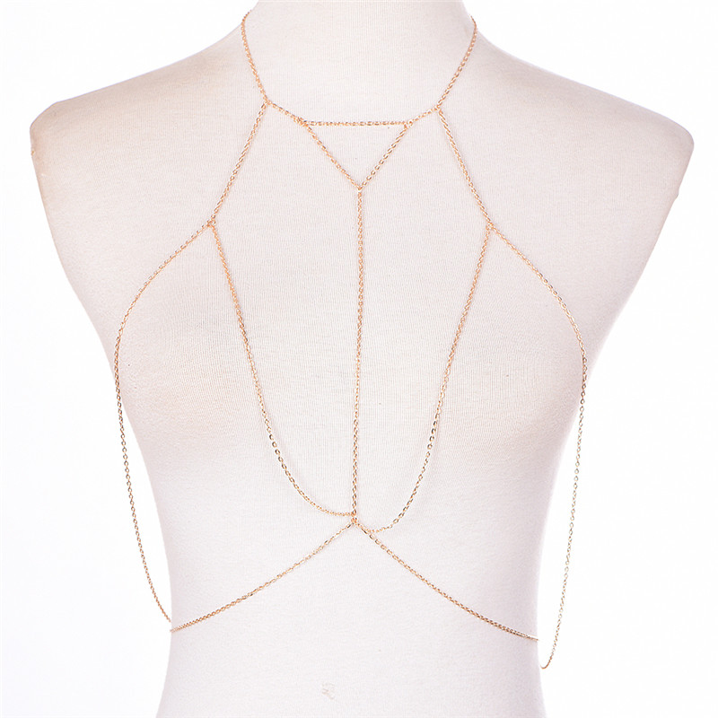 Gold Silver Fashion Link Chain - Body Jewelry Necklace ulasan dan harga