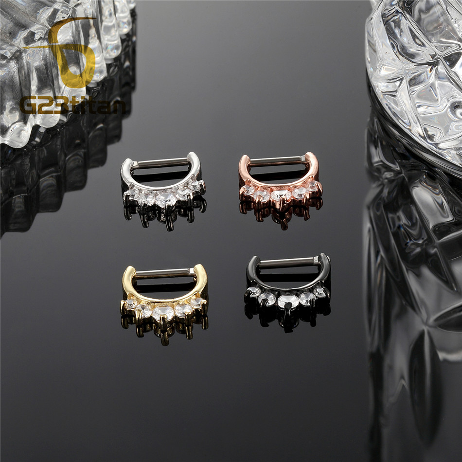 CZ Zircon Septum Clicker Hoop  - Body Jewelry Implant Grade ulasan dan harga