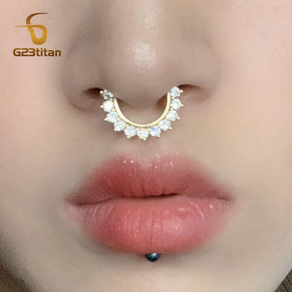 CZ Zircon Septum Clicker Hoop  - Body Jewelry Implant Grade ulasan dan harga