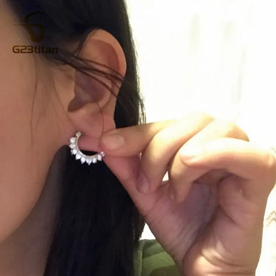 CZ Zircon Septum Clicker Hoop  - Body Jewelry Implant Grade ulasan dan harga