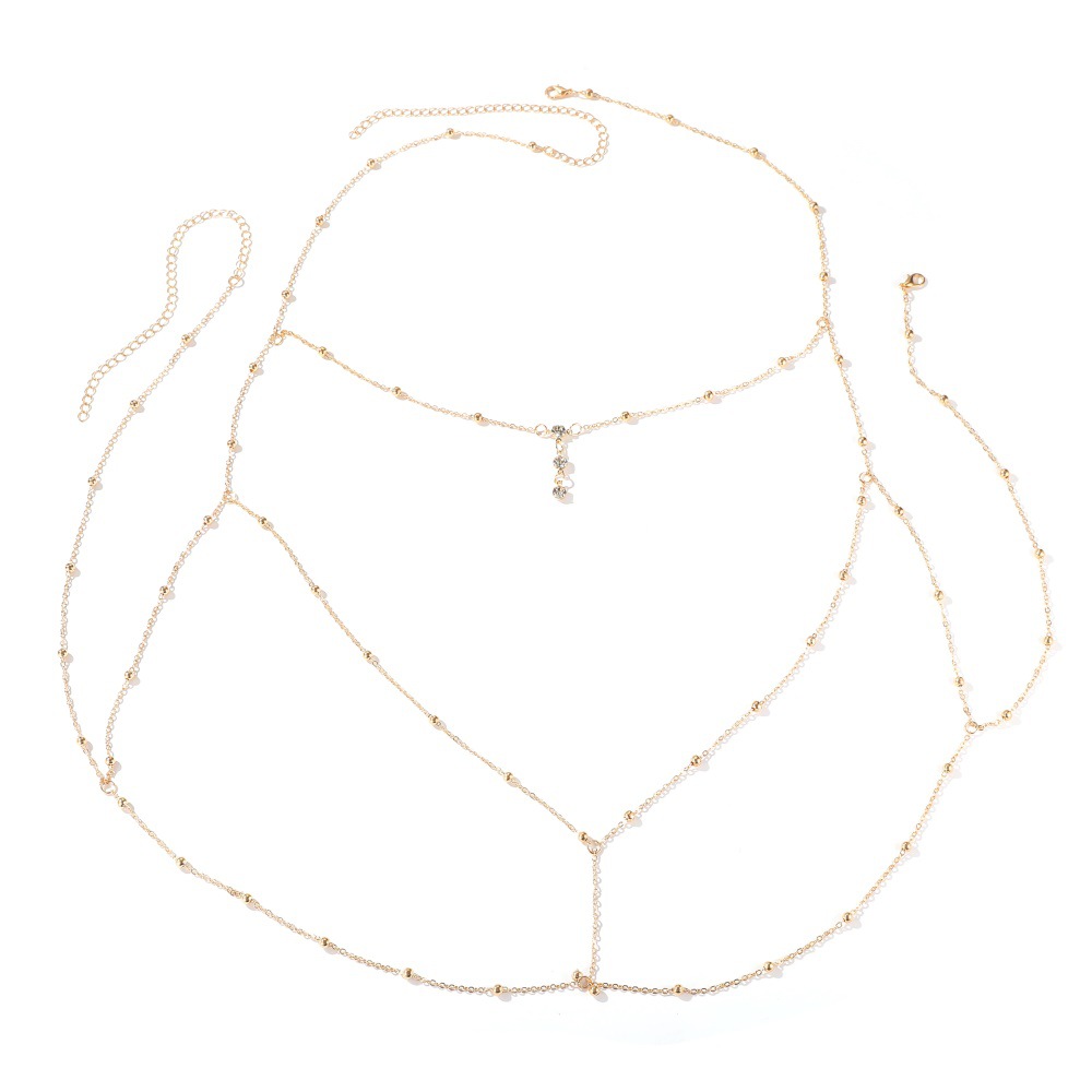 Sexy Crystal Chest Chain Harne - Body Jewelry Necklace ulasan dan harga