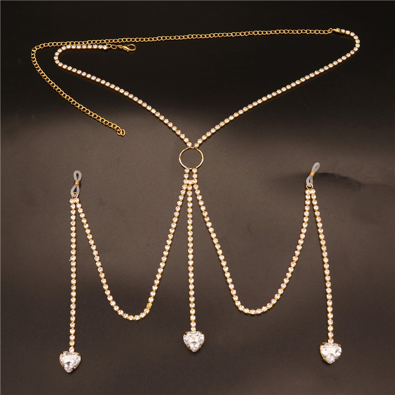2023 New Fashion White Heart N - Body Jewelry Rhinestone ulasan dan harga