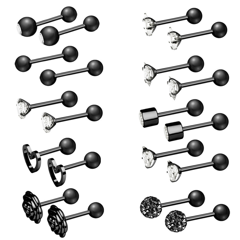 10Pairs Premium Stainless Stee - Body Jewelry Ideas ulasan dan harga
