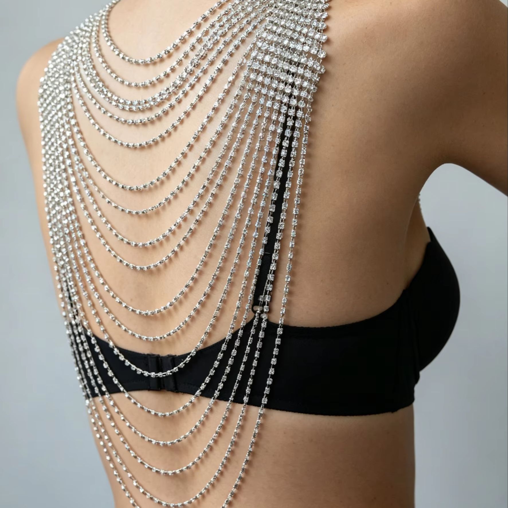 Stylish Multi-Layer Body Chain - Body Jewelry Rhinestone ulasan dan harga