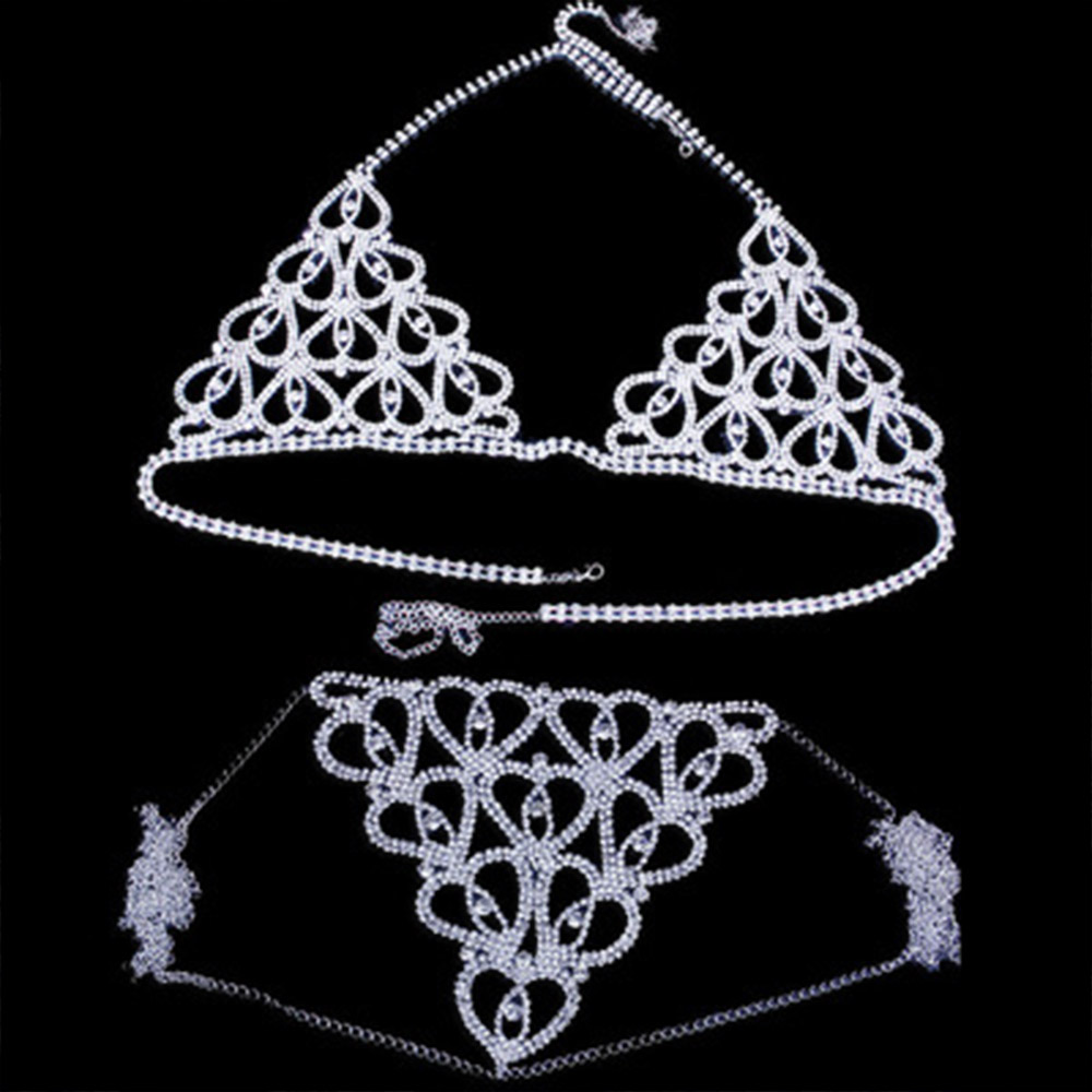 Fashion Rhinestone Heart Bra T - Body Jewelry Rhinestone ulasan dan harga