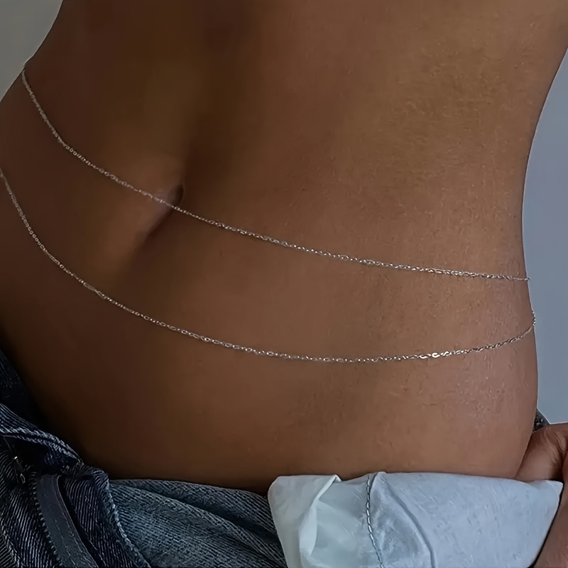 1Double-layer gold metal waist - Body Jewellery ulasan dan harga