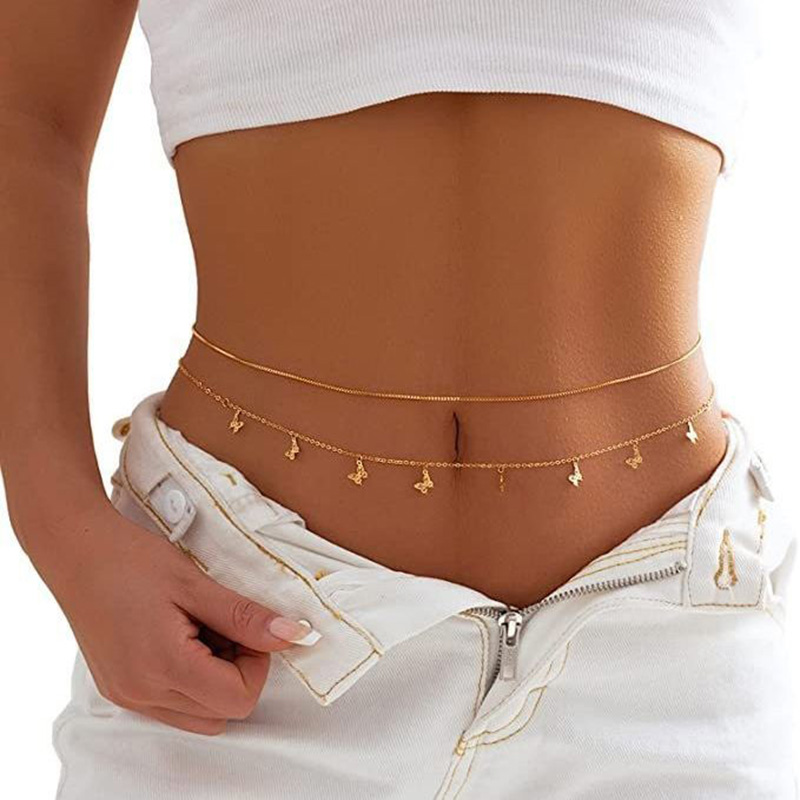 Fashion Simple Double Layer Be - Body Jewellery ulasan dan harga