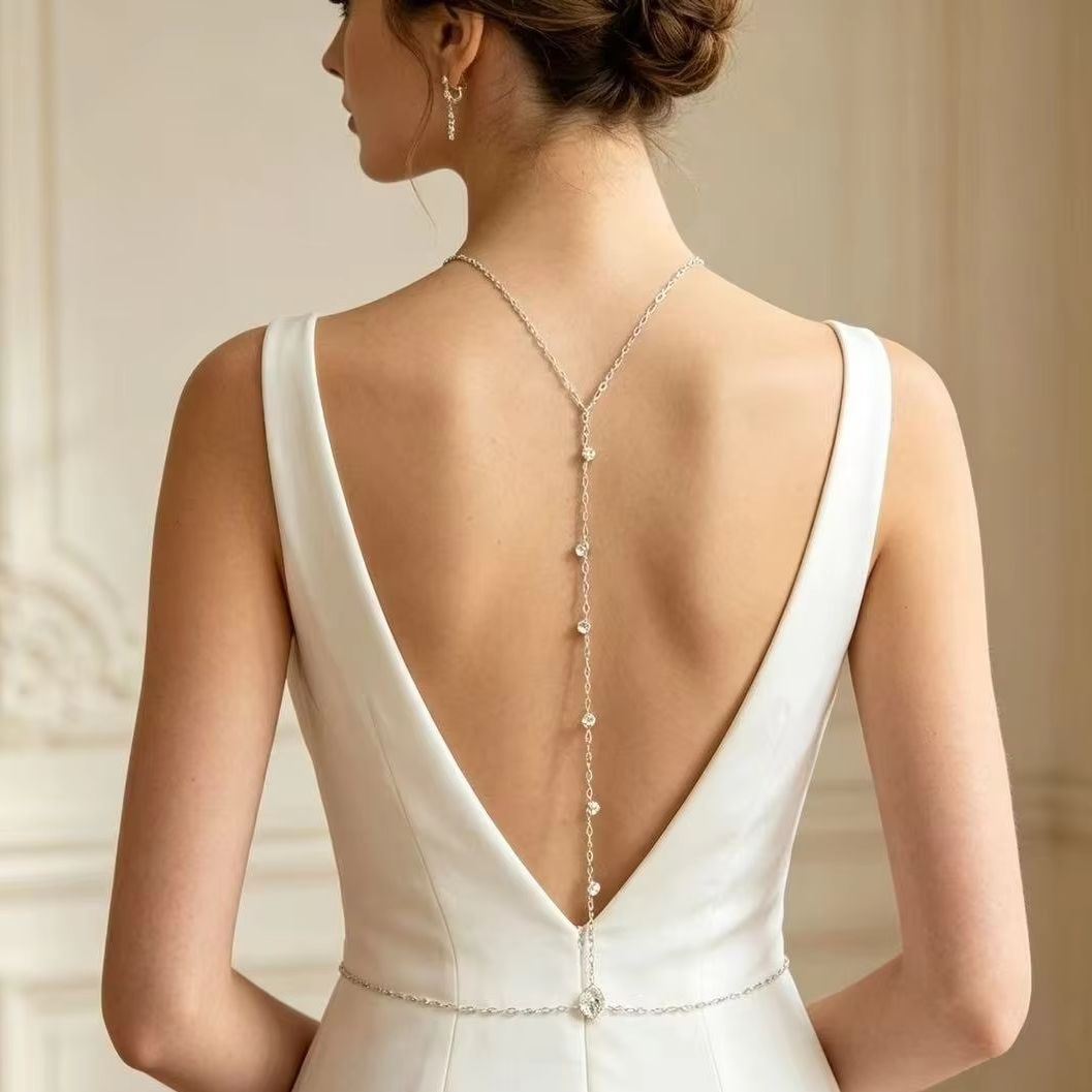 Back Body Chain Zircon Spine C - Body Jewelry Necklace ulasan dan harga